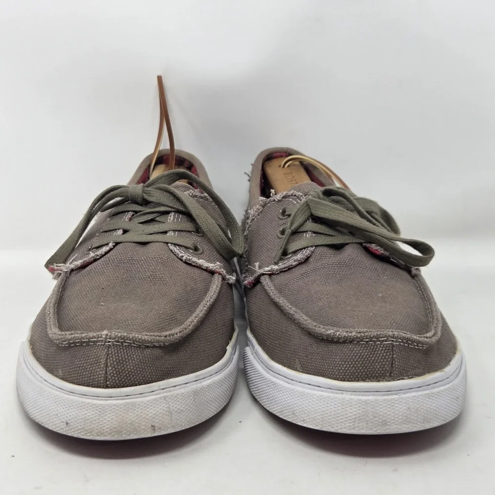 Sanuk Tan‎ Lace Up Boat Canvas Shoes Men's Size 8 Slip On Shoes Loafers